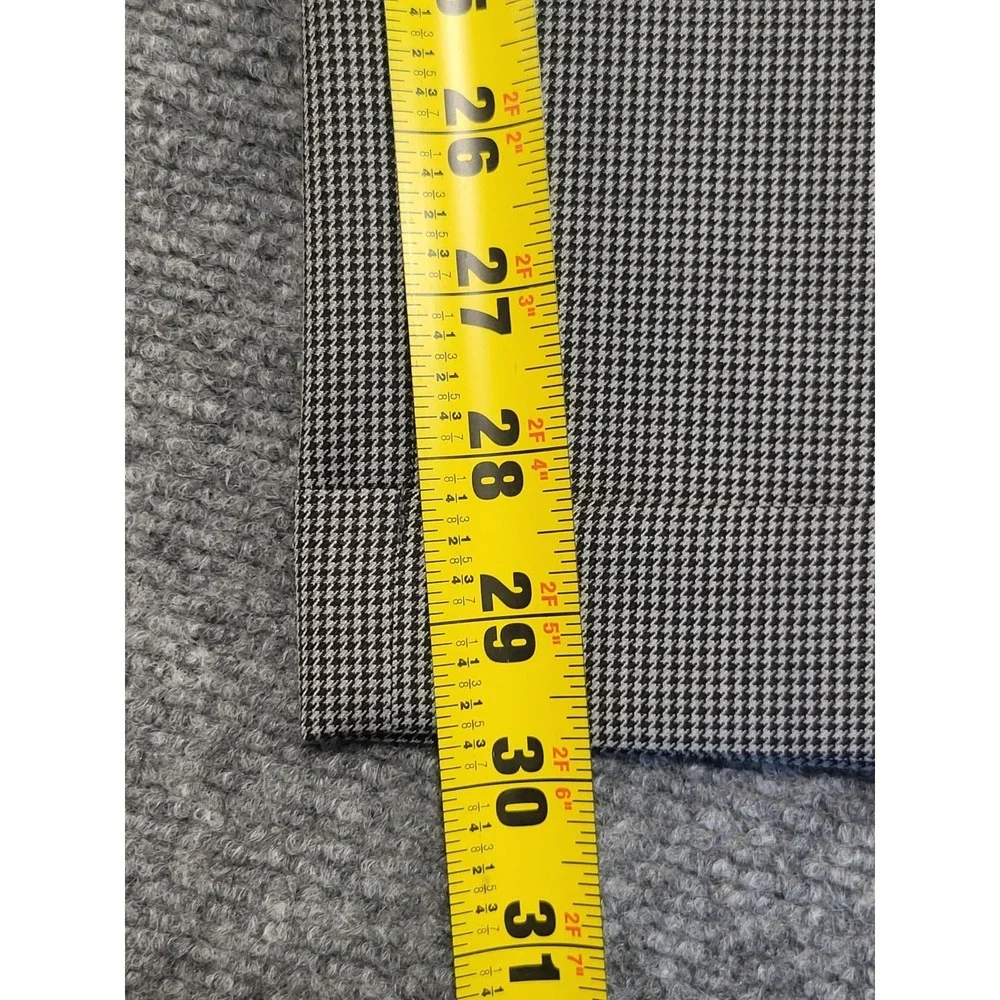Lauren Ralph Lauren Men's Gray Micro-Check Flat Front Dress Pants Slacks 40x30